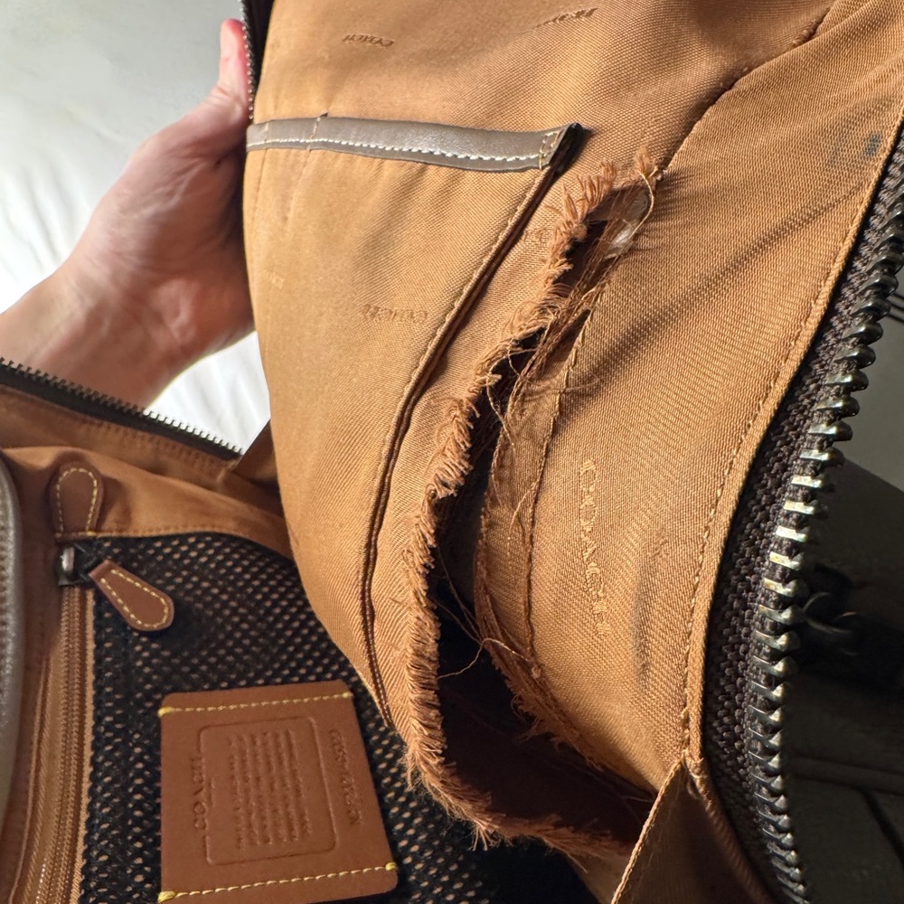 Leather Coach Gotham Backpack in Tan/Stone Color - Picture 14 of 16